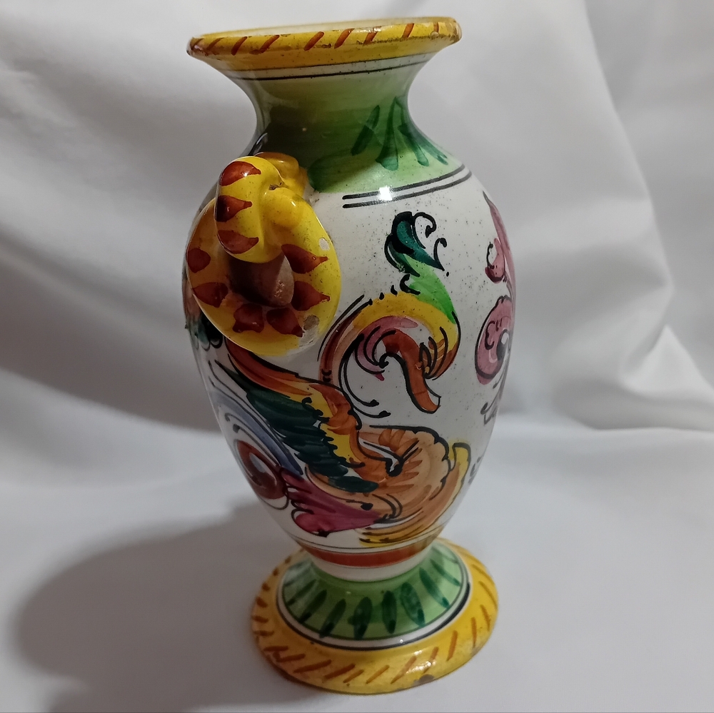 Vintage Hand-Painted Ceramic Vase 6"